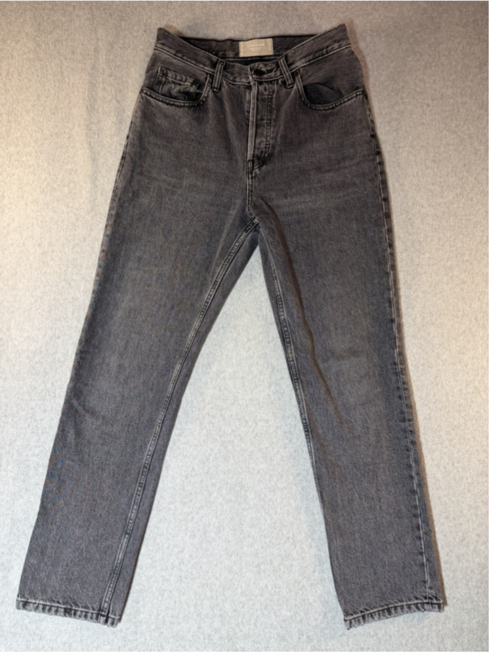 Everlane The 90s Cheeky Jean Womens Size 26 Black Wash Denim Button Fly Organic
